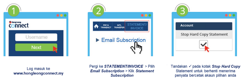 Langkah-Langkah untuk e-statement