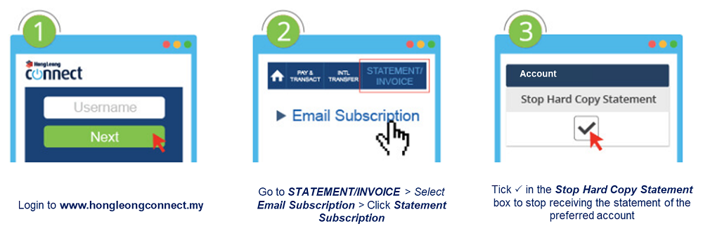 Steps for e-statement