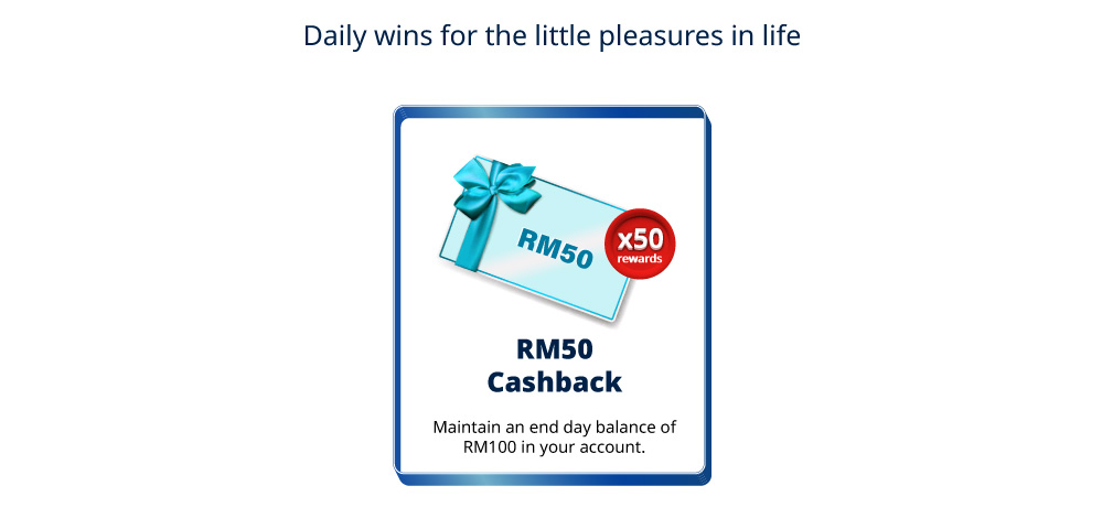 Daily prize - RM50 cashback